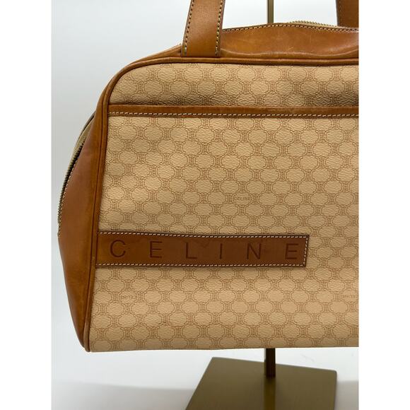 Celine "Borsa Donna" coated canvas and leather trim bowling bag*Triomphe - Picture 2 of 16